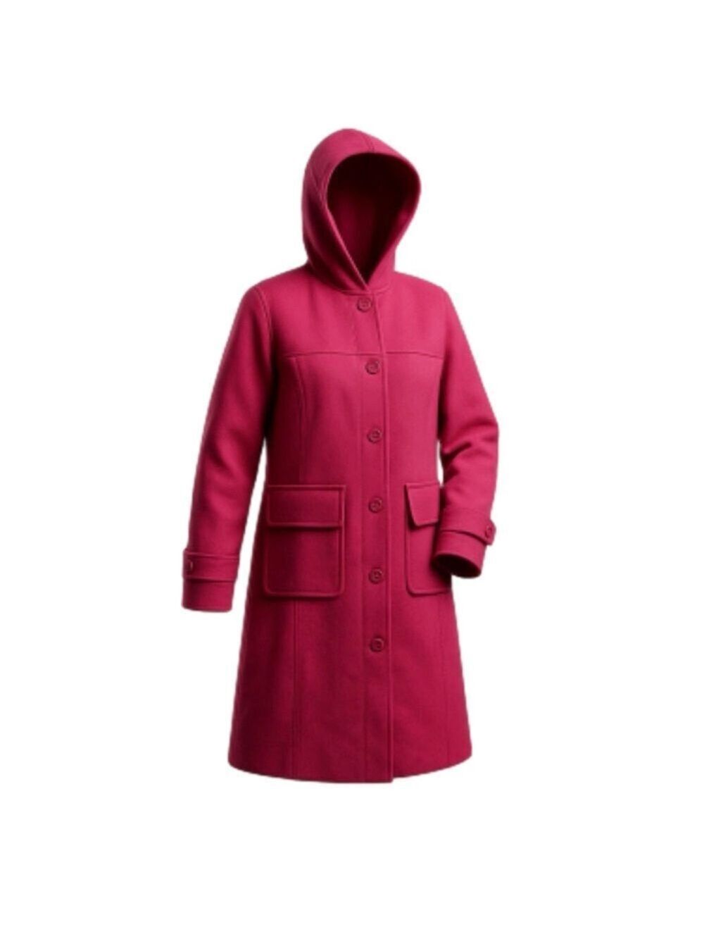 Isaac Mizrahi Pink Trench hooded duffel-style coat Medium